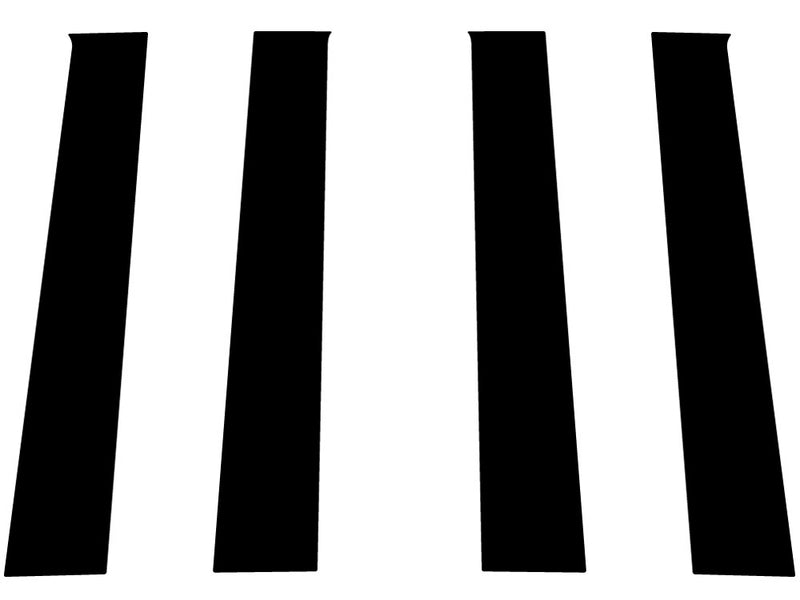 dodge ram 2009-2018 (crew cab / quad cab) Matte Black Pillar Trim Diagram