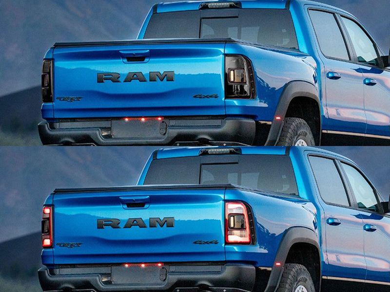 ram (with lane departure sensors) Before and After Smoked Taillights