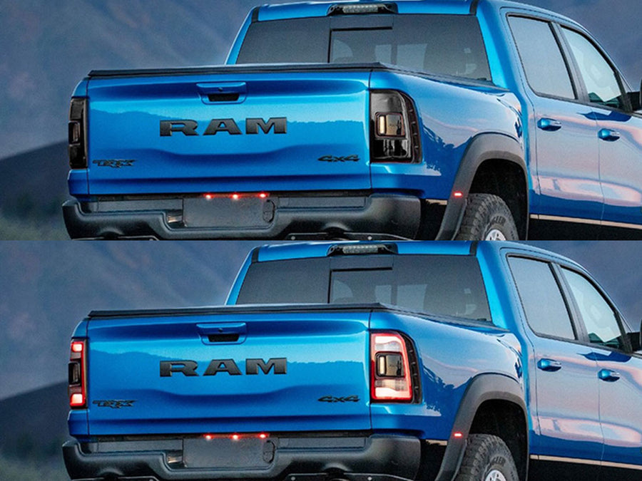 ram (with lane departure sensors) Before and After Smoked Taillights