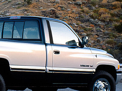 dodge ram 1994-2001 (regular cab) Brushed Aluminum Black Pillar Cover Diagram