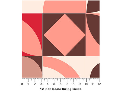 Dogwood Rose Mosaic Vinyl Film Pattern Size 12 inch Scale~Rwraps Dogwood Rose Mosaic Sizing Chart~2