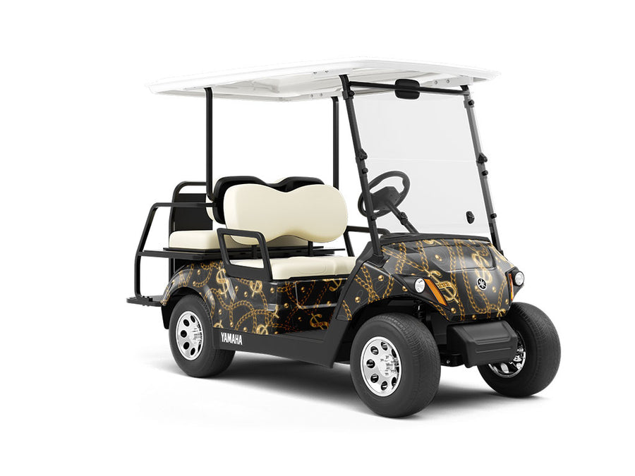 Dollar Bills Bling Wrapped Golf Cart