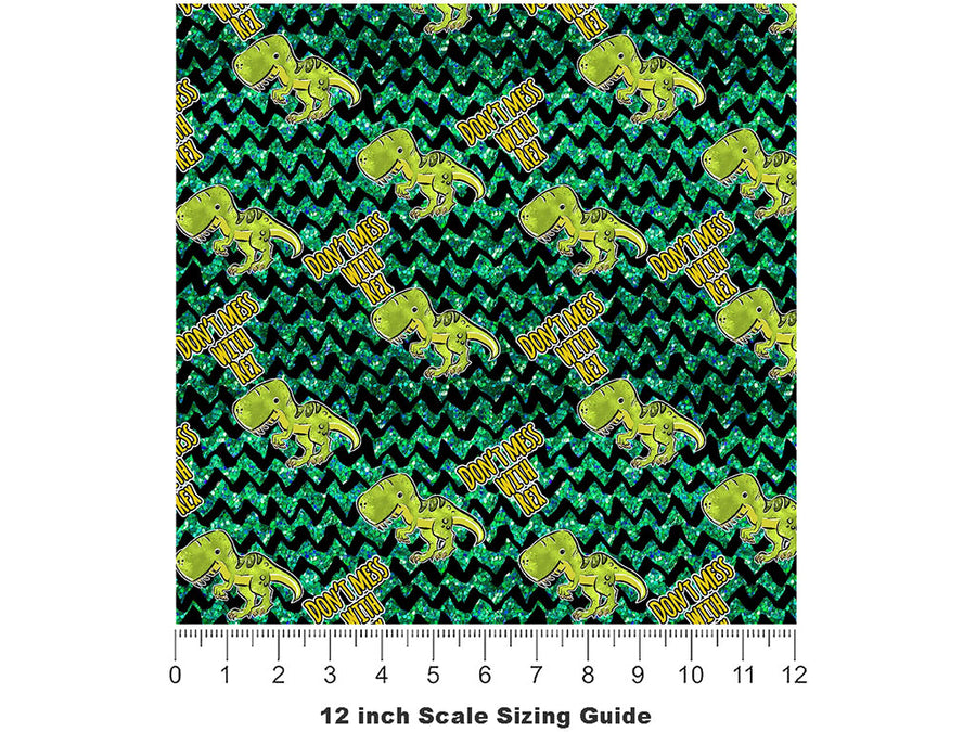 Dont Mess Dinosaur Vinyl Film Pattern Size 12 inch Scale~Rwraps Dont Mess Dinosaur Sizing Chart~2