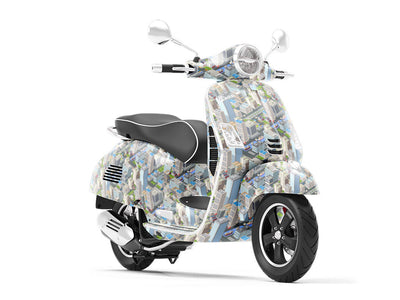 Downtown  Cityscape Vespa Scooter Wrap Film