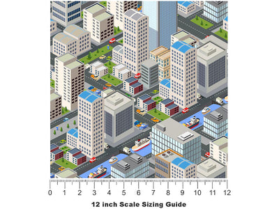 Downtown  Cityscape Vinyl Film Pattern Size 12 inch Scale~Rwraps Downtown  Cityscape Sizing Chart~3