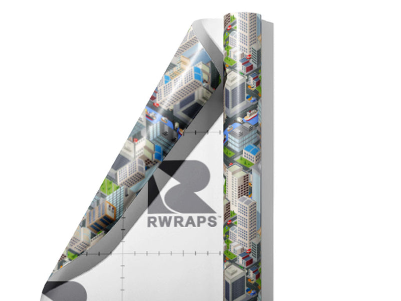 Downtown  Cityscape Wrap Film Sheets~Rwraps Series 914 Downtown  Cityscape Scrolled Sheet~4