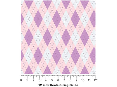 Downtrodden Thistle Argyle Vinyl Film Pattern Size 12 inch Scale~Rwraps Downtrodden Thistle Argyle Sizing Chart~2