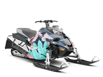 Dreamy Foliage Floral Custom Wrapped Snowmobile