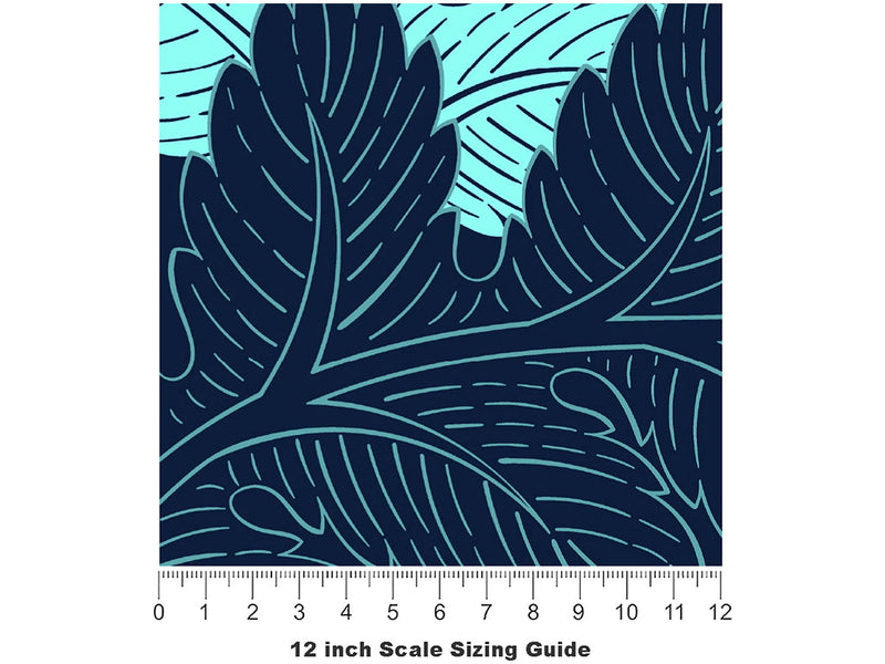 Dreamy Foliage Floral Vinyl Film Pattern Size 12 inch Scale~Rwraps Dreamy Foliage Floral Sizing Chart~2