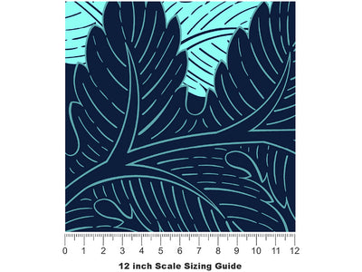 Dreamy Foliage Floral Vinyl Film Pattern Size 12 inch Scale~Rwraps Dreamy Foliage Floral Sizing Chart~2