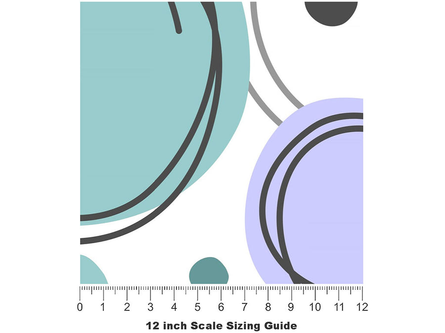Drip Drop Abstract Vinyl Film Pattern Size 12 inch Scale~Rwraps Drip Drop Abstract Sizing Chart~2