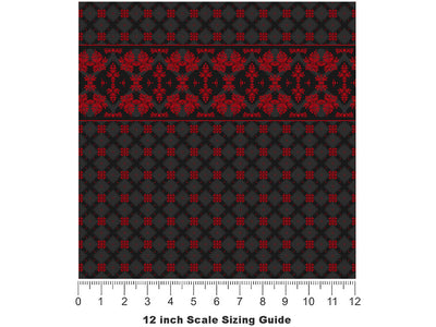 Dual Personality Gothic Vinyl Film Pattern Size 12 inch Scale~Rwraps Dual Personality Gothic Sizing Chart~2