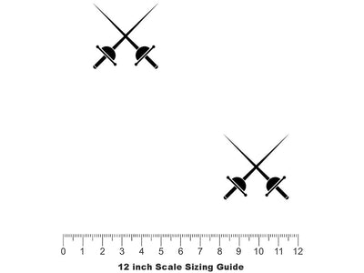 Dual Rapiers Sport Vinyl Film Pattern Size 12 inch Scale~Rwraps Dual Rapiers Sport Sizing Chart~2