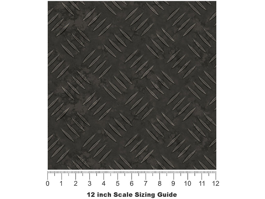 Dull Protection Diamond Plate Vinyl Film Pattern Size 12 inch Scale~Rwraps Dull Protection Sizing Chart~2