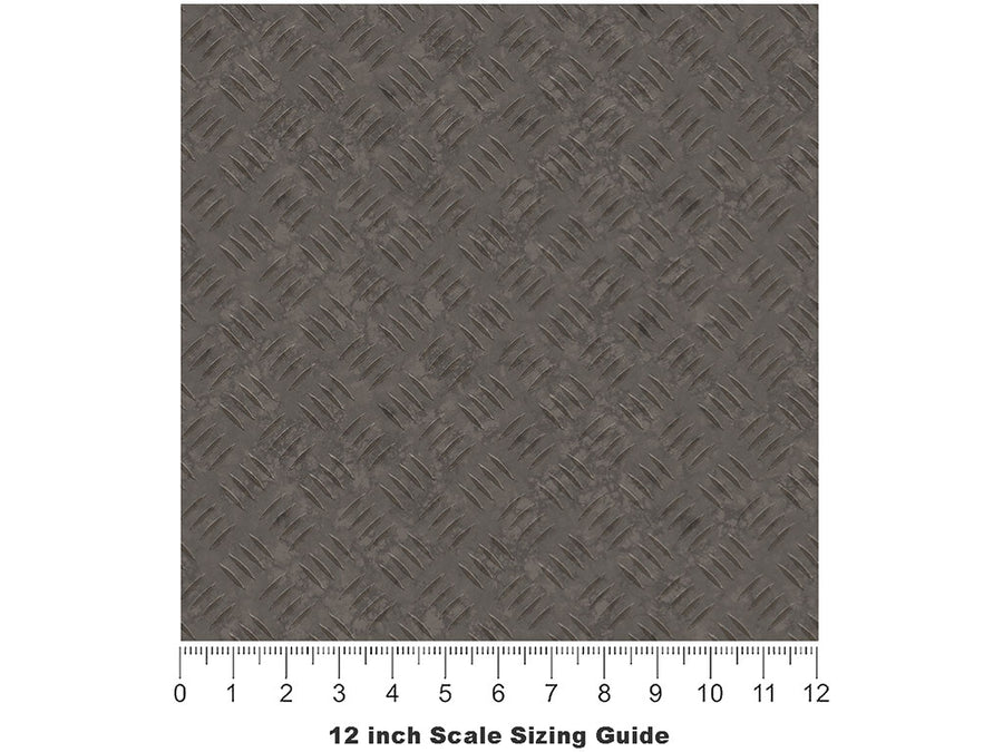 Durable Dawn Diamond Plate Vinyl Film Pattern Size 12 inch Scale~Rwraps Durable Dawn Sizing Chart~2