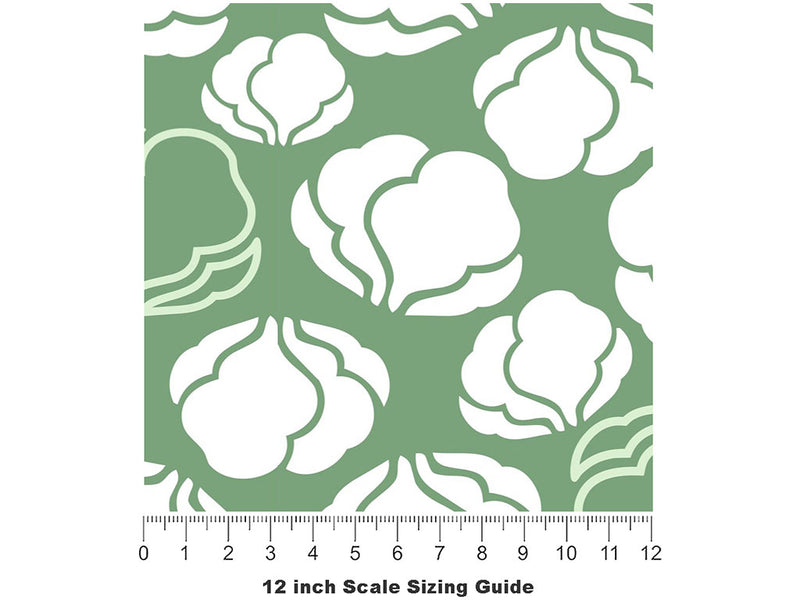 Early White Vegetable Vinyl Film Pattern Size 12 inch Scale~Rwraps Early White Vegetable Sizing Chart~2