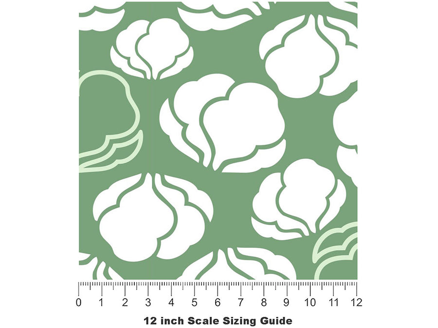 Early White Vegetable Vinyl Film Pattern Size 12 inch Scale~Rwraps Early White Vegetable Sizing Chart~2