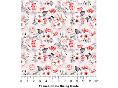 Earnest Carnation Floral Vinyl Film Pattern Size 12 inch Scale~Rwraps Earnest Carnation Floral Sizing Chart~2