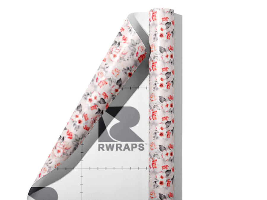 Earnest Carnation Floral Wrap Film Sheets~Rwraps Series 914 Earnest Carnation Floral Scrolled Sheet~3
