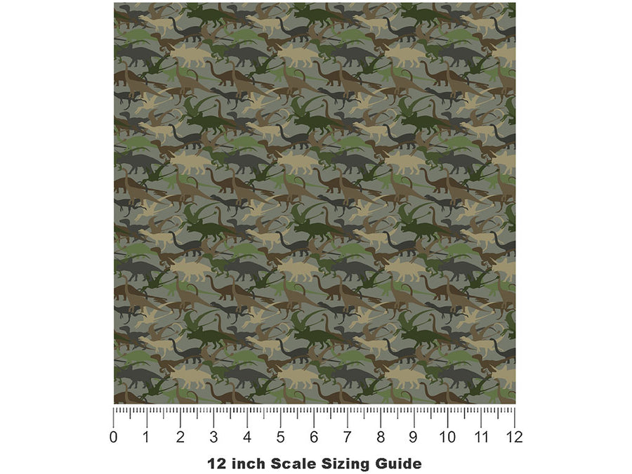Earth Kings Dinosaur Vinyl Film Pattern Size 12 inch Scale~Rwraps Earth Kings Dinosaur Sizing Chart~2
