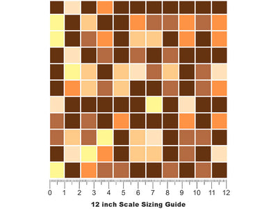 Earth Tile Mosaic Vinyl Film Pattern Size 12 inch Scale~Rwraps Earth Tile Mosaic Sizing Chart~2