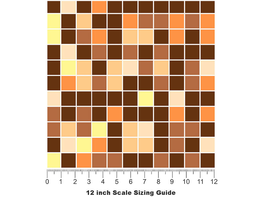 Earth Tile Mosaic Vinyl Film Pattern Size 12 inch Scale~Rwraps Earth Tile Mosaic Sizing Chart~2