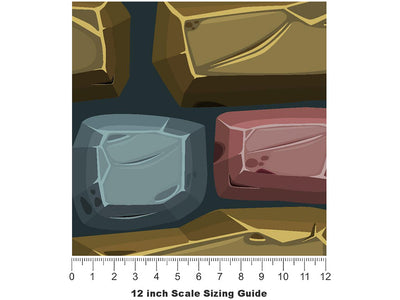 Earth Tone Brick Vinyl Film Pattern Size 12 inch Scale~Rwraps Earth Tone Brick Sizing Chart~3