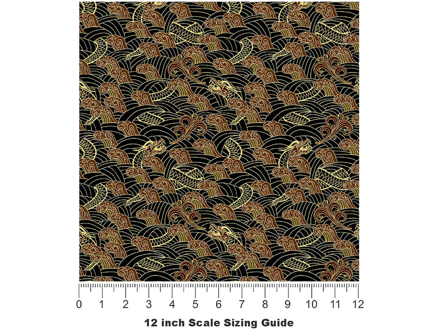 Earth Wyrms Fantasy Vinyl Film Pattern Size 12 inch Scale~Rwraps Earth Wyrms Fantasy Sizing Chart~2