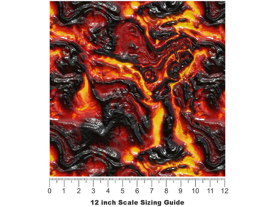 Earthen Core Lava Vinyl Film Pattern Size 12 inch Scale~Rwraps Earthen Core Lava Sizing Chart~2
