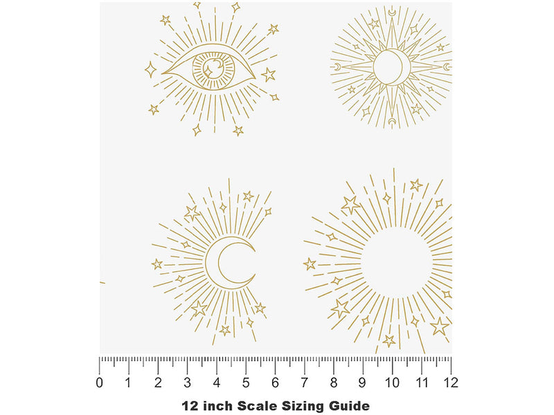 Earthly Companions Astrology Vinyl Film Pattern Size 12 inch Scale~Rwraps Earthly Companions Astrology Sizing Chart~2