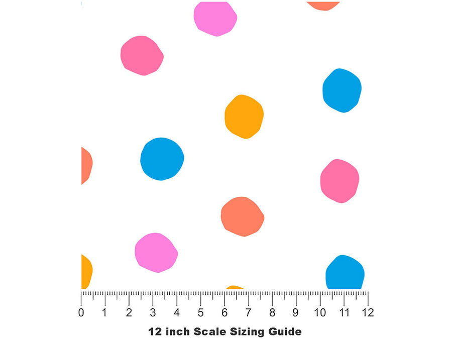 Easter Breeze Polka Dot Vinyl Film Pattern Size 12 inch Scale~Rwraps Easter Breeze Polka Dot Sizing Chart~2