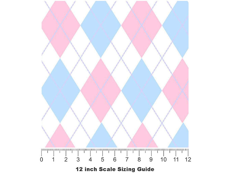 Easter Sunday Argyle Vinyl Film Pattern Size 12 inch Scale~Rwraps Easter Sunday Argyle Sizing Chart~2