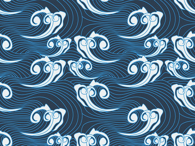 Eastern Waves Water Vinyl Wrap Pattern~Rwraps Series 914 Digitally Printed Vinyl Wrap~0