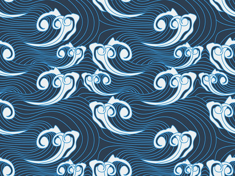 Eastern Waves Water Vinyl Wrap Pattern~Rwraps Series 914 Digitally Printed Vinyl Wrap~0