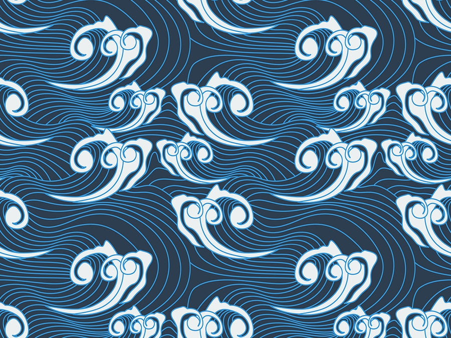 Eastern Waves Water Vinyl Wrap Pattern~Rwraps Series 914 Digitally Printed Vinyl Wrap~0