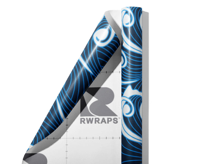 Eastern Waves Water Wrap Film Sheets~Rwraps Series 914 Eastern Waves Water Scrolled Sheet~3