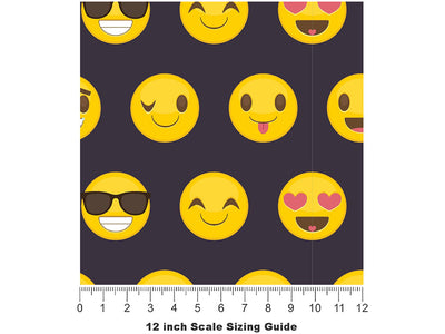Easy Going Emoji Vinyl Film Pattern Size 12 inch Scale~Rwraps Easy Going Emoji Sizing Chart~2