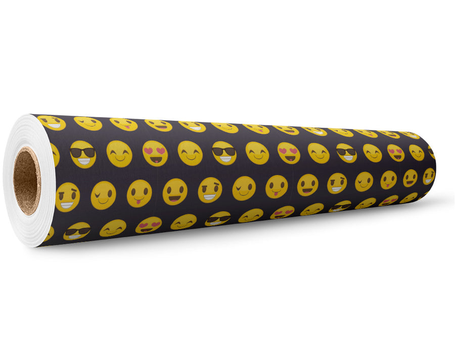 Easy Going Emoji Wrap Film Wholesale Roll~Rwraps Series 914 Digitally Printed Vinyl Roll~5