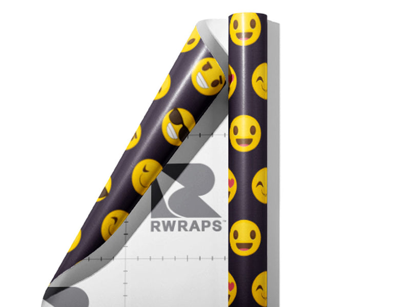 Easy Going Emoji Wrap Film Sheets~Rwraps Series 914 Easy Going Emoji Scrolled Sheet~3