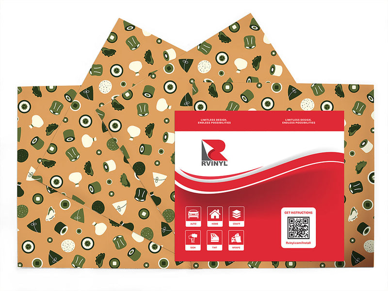 eat green japanese Craft Vinyl Sheet Pack