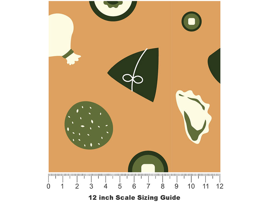 Eat Green Food Vinyl Film Pattern Size 12 inch Scale~Rwraps Eat Green Food Sizing Chart~2