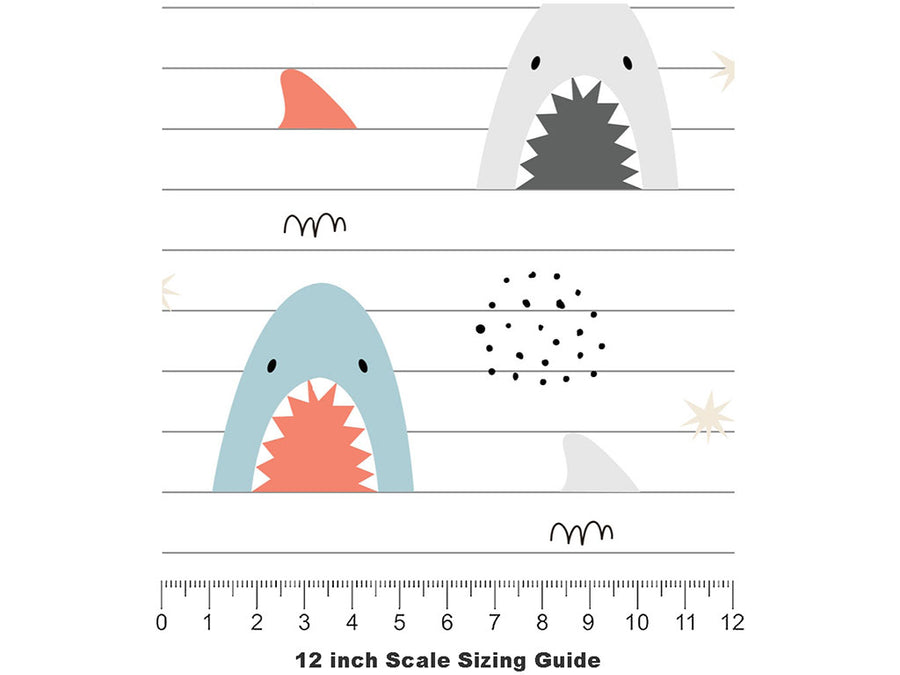 Eaten Homework Marine Life Vinyl Film Pattern Size 12 inch Scale~Rwraps Eaten Homework Marine Life Sizing Chart~2