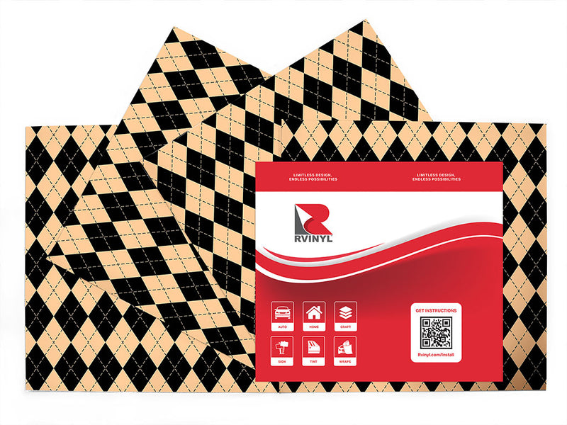 eggnog argyle Craft Vinyl Sheet Pack