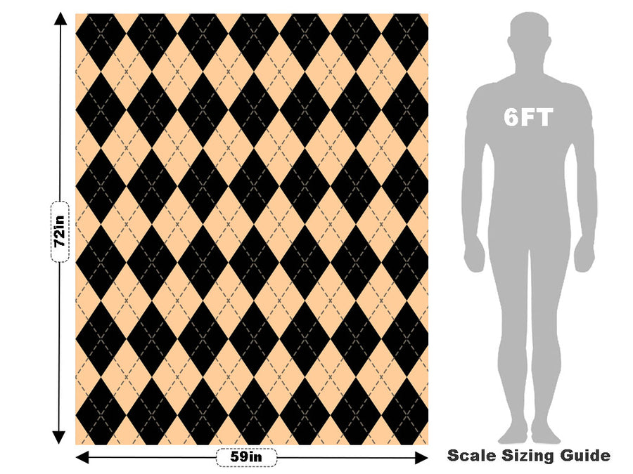 Eggnog  Argyle Vehicle Wrap Scale~Rwraps Series 914 Eggnog  Argyle Measurements~1
