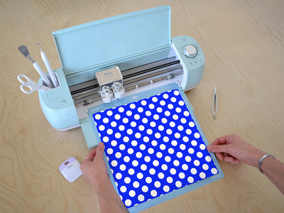 egyptian blue polka dot Cricut Compatible Vinyl