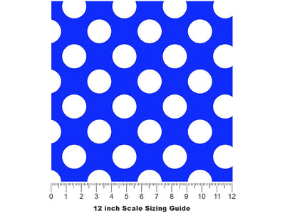 Egyptian Blue Polka Dot Vinyl Film Pattern Size 12 inch Scale~Rwraps Egyptian Blue Polka Dot Sizing Chart~2
