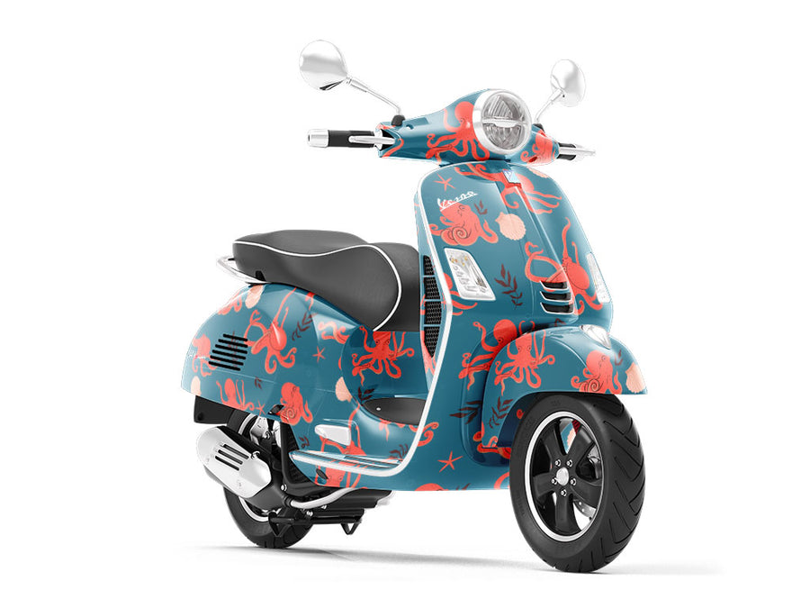 Eight-Armed Shuffle Marine Life Vespa Scooter Wrap Film