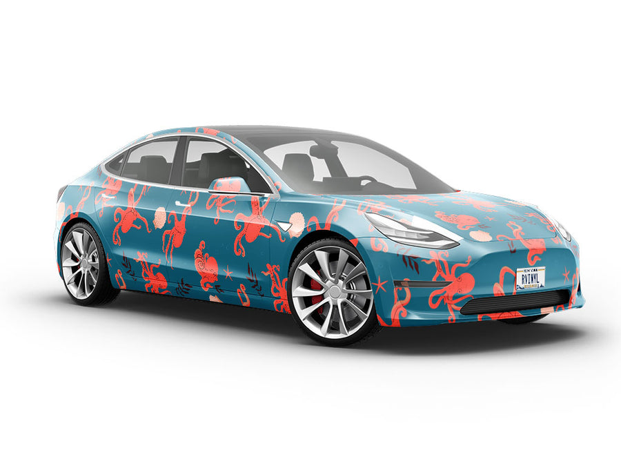 Eight-Armed Shuffle Marine Life Vehicle Vinyl Wrap