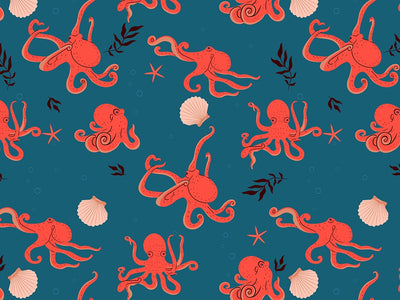 Eight-Armed Shuffle Marine Life Vinyl Wrap Pattern~Rwraps Series 914 Digitally Printed Vinyl Wrap~0