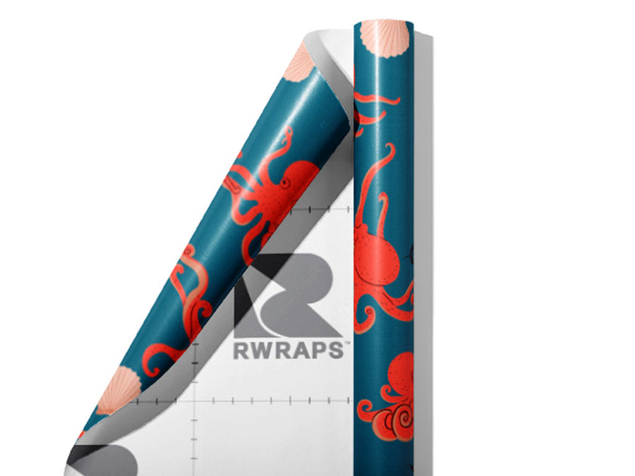 Eight-Armed Shuffle Marine Life Wrap Film Sheets~Rwraps Series 914 Eight-Armed Shuffle Marine Life Scrolled Sheet~3